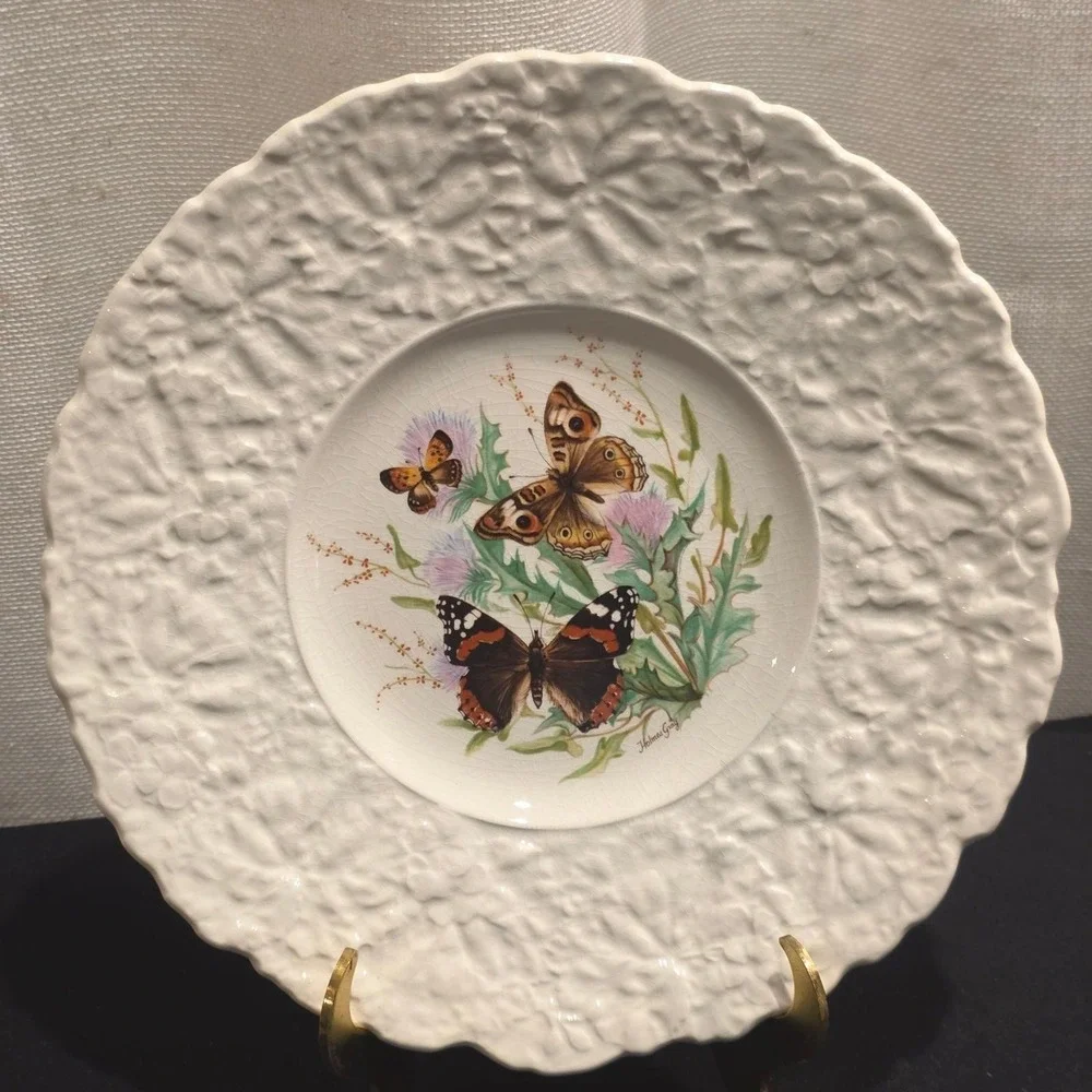 Royal Cauldon Bristol Porcelain Plates‎ Set of 5 Holmes Gray Butterfly Designs